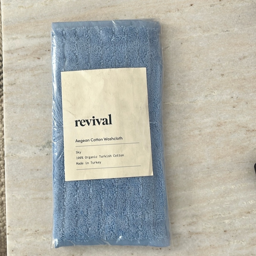 Revival Aegean cotton washcloth set of 2 NWT